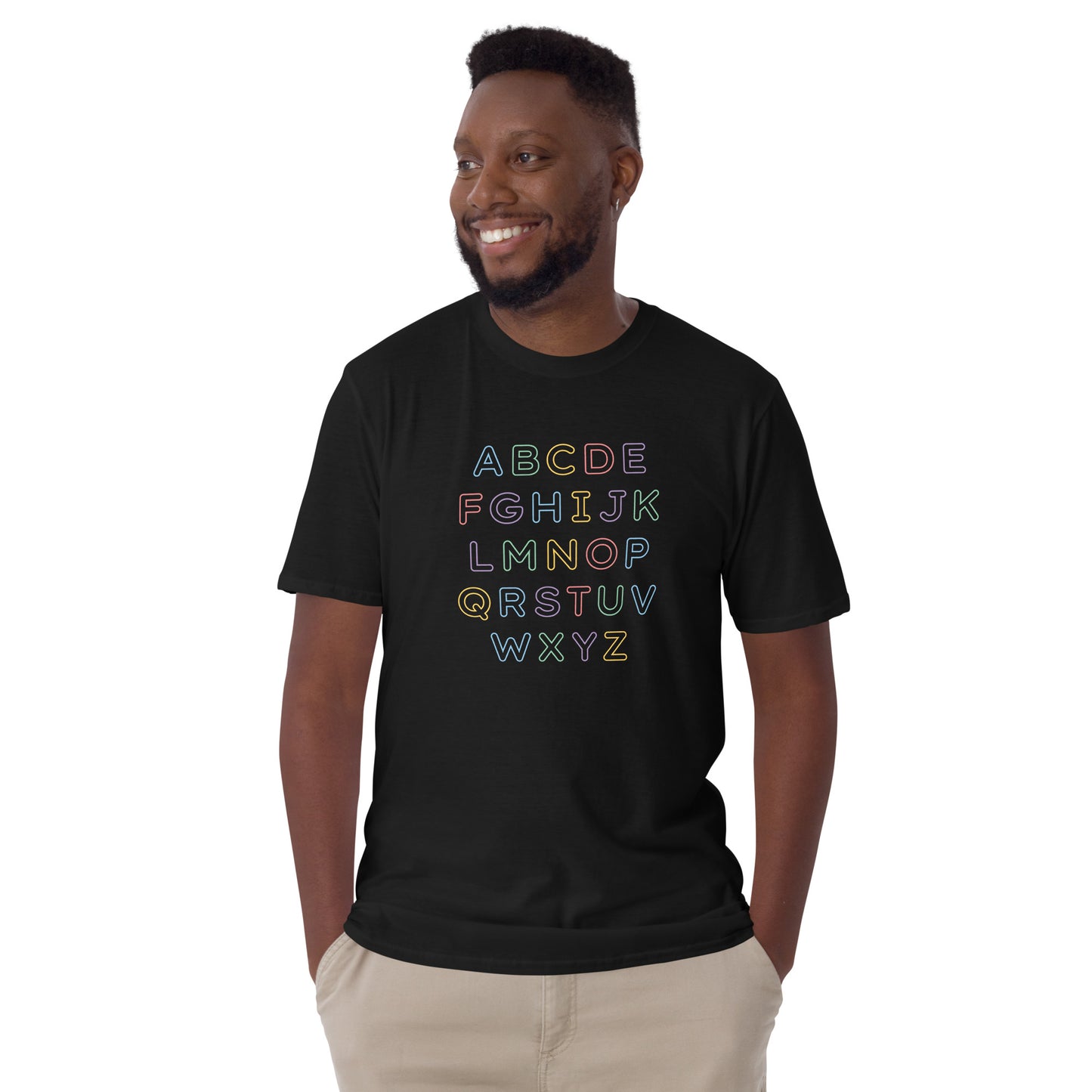 ImmaDaddy Alphabet Tee in Black - Modelled