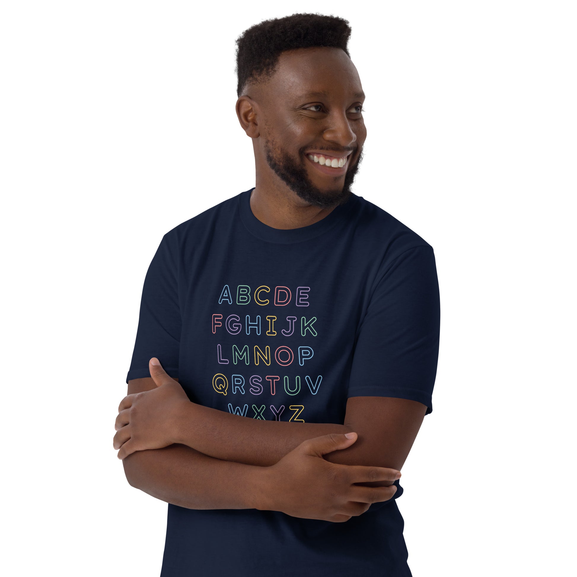 ImmaDaddy Alphabet Tee in Navy - Modelled