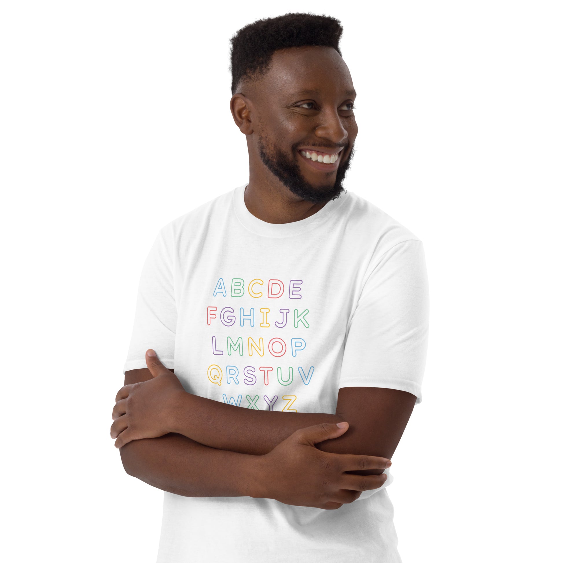 ImmaDaddy Alphabet Tee in White - Modelled